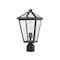 Z-Lite Talbot 1 Light Outdoor Post Mount Fixture, Black & Clear Beveled 579PHMR-BK - alternate 4